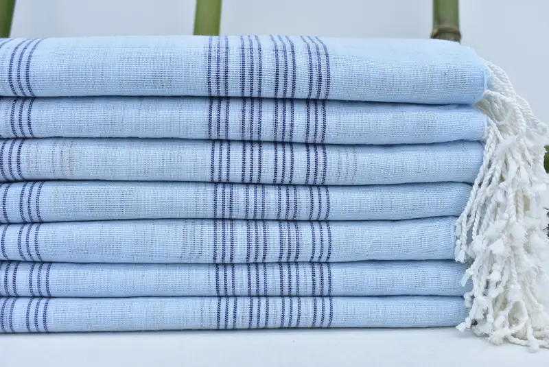 Turkish Towel Organic Cotton Blue, 70 x 40