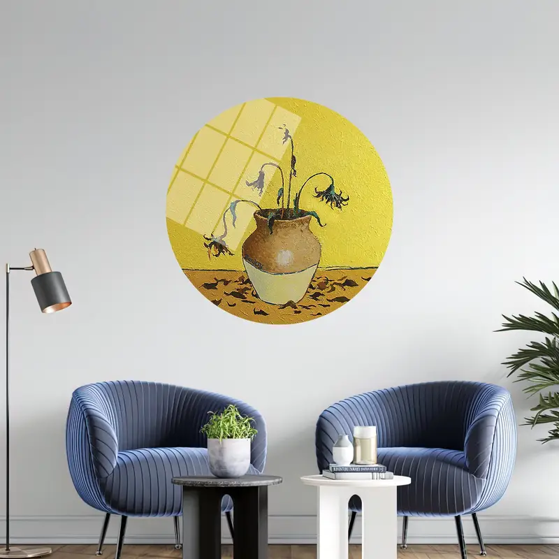 Elegant Printed Canvas: Banksy Flower, Sunflower, Abstract Art