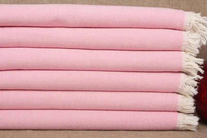 Hand Towel Organic Cotton Pink Solid, 24x40 Inches