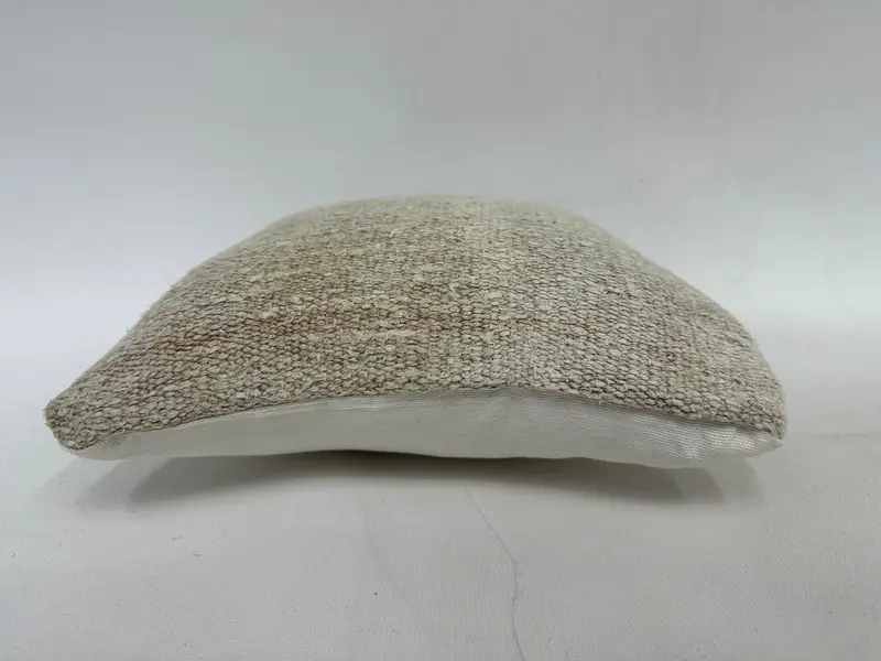 Ottoman Cushion Case, Kilim Pillow, Pillow for Couch, Vintage Pillow, Cushion Case, Neutral Throw Cushion Case, 12x12 Beige Cushion - 5