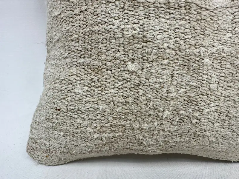 Ottoman Cushion Case, Kilim Pillow, Pillow for Couch, Vintage Pillow, Cushion Case, Neutral Throw Cushion Case, 12x12 Beige Cushion - 2