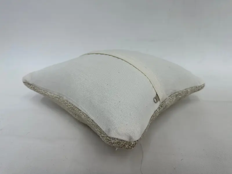 Ottoman Cushion Case, Kilim Pillow, Pillow for Couch, Vintage Pillow, Cushion Case, Neutral Throw Cushion Case, 12x12 Beige Cushion - 7