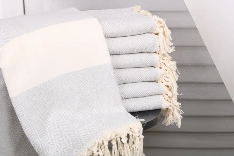 Bridal Shower Favors, Personalized Turkish Towel, Custom Wedding Towel, Employee Gifts, Custom Wedding Gifts, 70x40 Cotton Herringbone Towel - 1