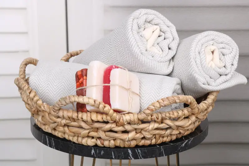 Bridal Shower Favors, Personalized Turkish Towel, Custom Wedding Towel, Employee Gifts, Custom Wedding Gifts, 70x40 Cotton Herringbone Towel - 4