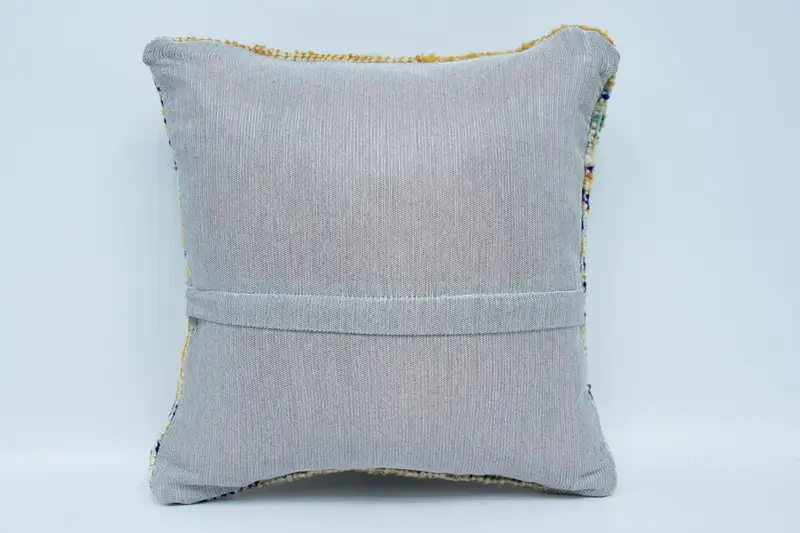 Kilim Cushion Sham, Antique Pillows, 16x16 Blue Cushion Case, Gift Pillow, Bohemian Cushion Cushion Cover, Cushion Case, Bed Pillow Cover - 6