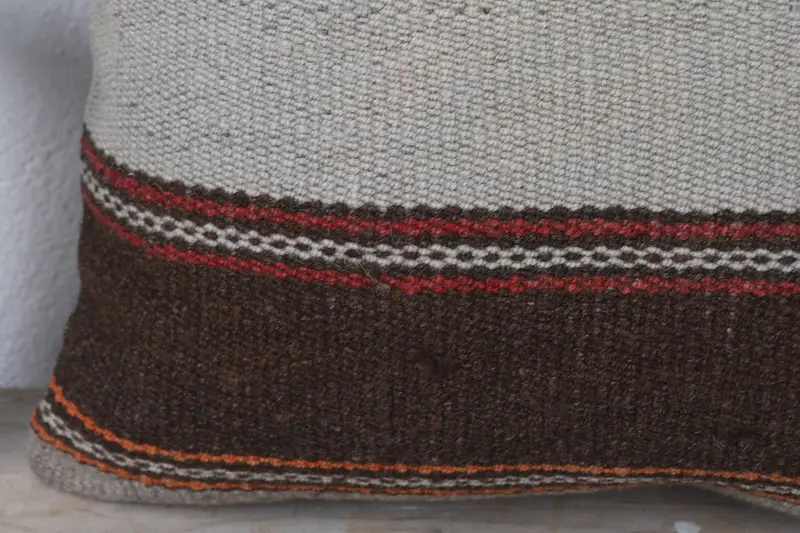 Cushion, Kilim Cushion Sham, Hippie Throw Pillow Cover, Retro Throw Pillow Cover, Boho Pillow, Gift Pillow, 16x16 Beige Pillow Cover - 3