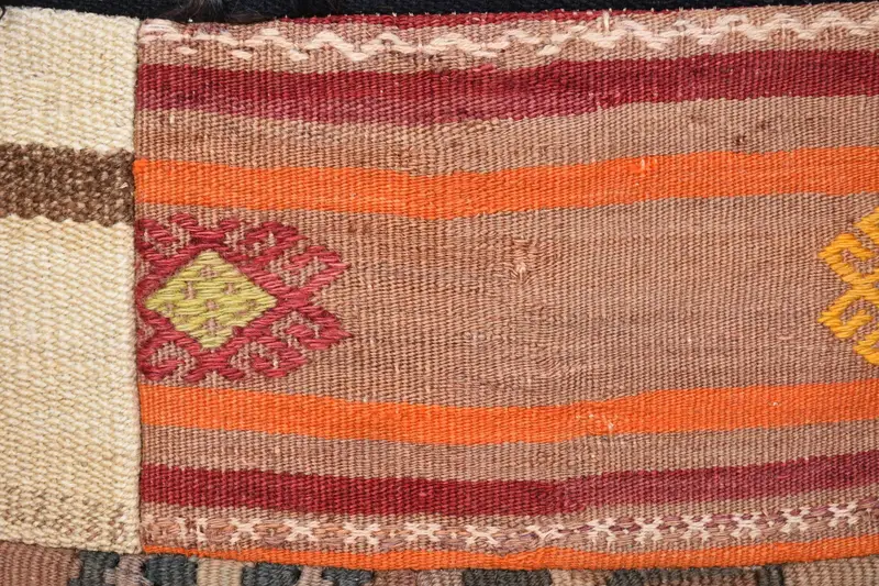 Pillow Sham, Vintage Kilim Pillow, Pillow for Couch, Bolster Pillow Sham, 20x20 Beige Cushion, Boho Pillow, Morroccon Kilim Cushion Pillow - 3