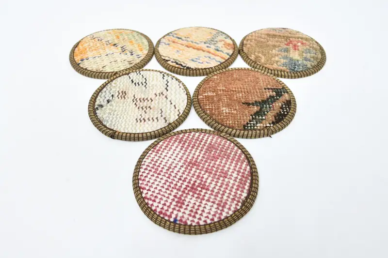 Posavasos marrones y beige, juego de posavasos único y duradero