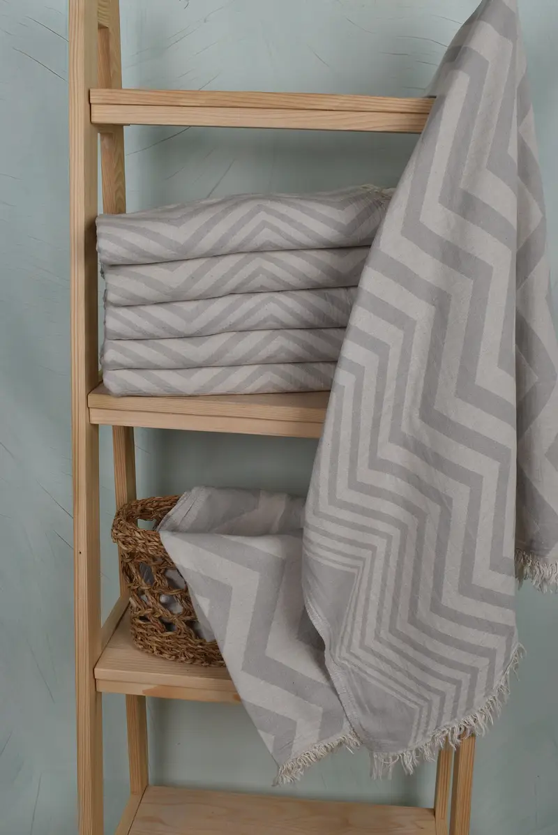 Hammam Towel USA, Pool Towels, Peshtemal Towel, Gift For Her, Employee Gifts, Turkish Towel Set, 70x40 Cotton Zigzag Design Towel, Turkish towel - 3