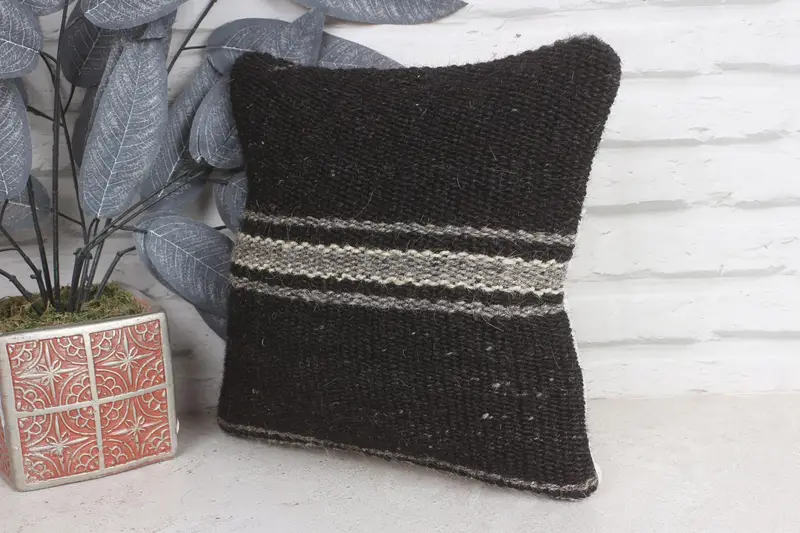 Cushion Case, 12x12 Brown Pillow Case, Vintage Pillow, Oriental Cushion Case, Couch Pillow, Pastel Pillow Case, Gift Pillow, Antique Pillows - 3