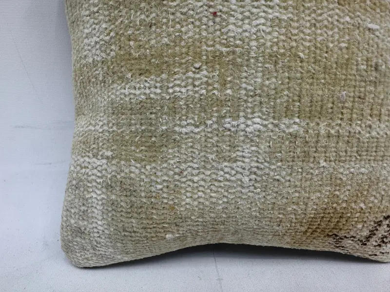 Bohemian Cushion Pillow, 12x12 Beige Pillow Cover, Pillow Sham, Kilim Pillow, Kilim Cushion Sham, Vintage Pillow, Nautical Throw Pillow Cover - 2