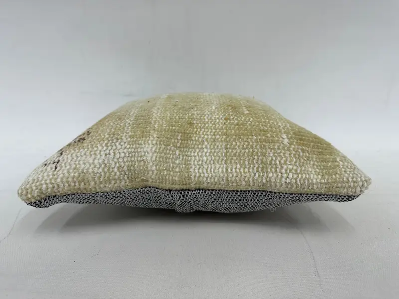 Bohemian Cushion Pillow, 12x12 Beige Pillow Cover, Pillow Sham, Kilim Pillow, Kilim Cushion Sham, Vintage Pillow, Nautical Throw Pillow Cover - 5