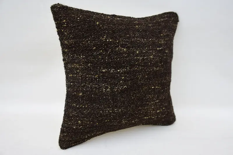 Handmade Kilim Cushion, Nomadic Pillow Sham, Knitted Pillow Cover, 12x12 Brown Cushion, Kilim Pillow Cover, Home Decor Pillow, Cushion Case - 2