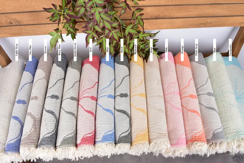 68x40 Cotton Floral Patterned Towel, Personalized Towel, Beach Towel Bulk, Embroidered Towel, First Wedding Anniversary Gift, House Warming Gift - 3