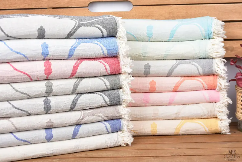 68x40 Cotton Floral Patterned Towel, Personalized Towel, Beach Towel Bulk, Embroidered Towel, First Wedding Anniversary Gift, House Warming Gift - 2