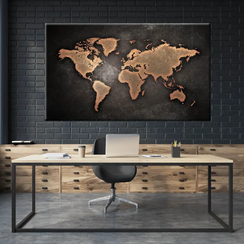 World Map Decor, Large World Map, Travel Art, Map Canvas, World Map Canvas, Extra Large Wall Art, Travel Poster, Push Pin Canvas,Print Map - 1