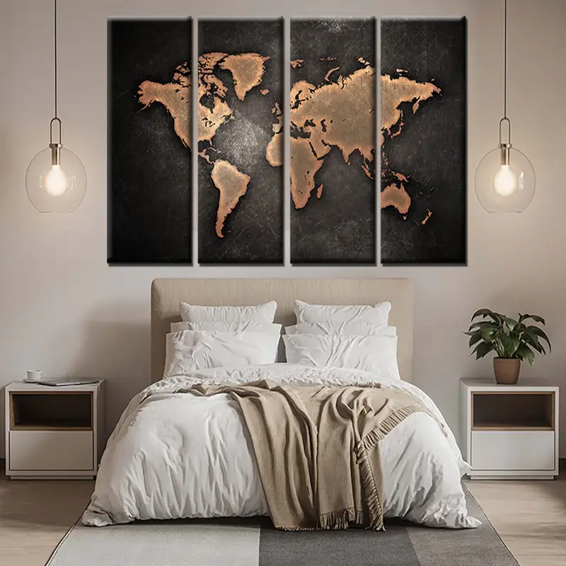 World Map Decor, Large World Map, Travel Art, Map Canvas, World Map Canvas, Extra Large Wall Art, Travel Poster, Push Pin Canvas,Print Map - 4