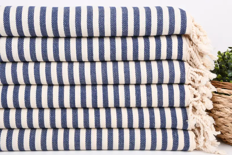 Wedding Gift, Gift For Him, Bridesmaid Gifts, Valentines Gift, 70x40 Cotton Striped Towel, Organic Beach Towel, Spa Towel, Bachelor Party Favors - 2