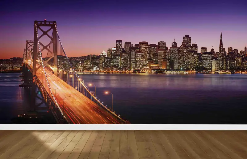 サンフランシスコの街並みをプリントした壁紙: 解き放たれたアーバンエレガンス