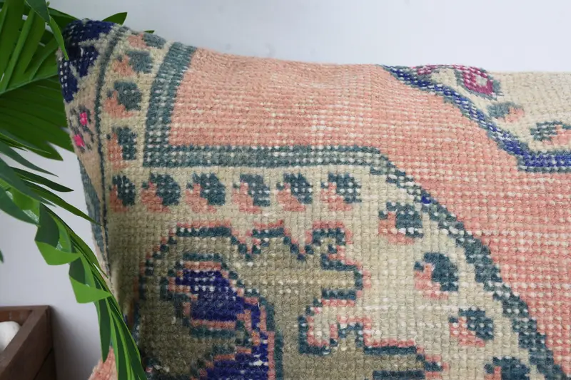 Accent Pillow, Vintage Pillow, Kilim Pillow Cover, Pillow Cover, Boho Pillow, Wool Kilim Pillow Cushion Cover, 16x48 Red Cushion Case - 2