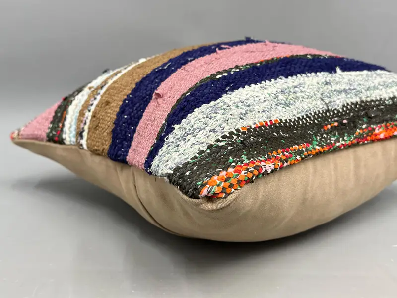 18x18 Pink Cushion, Vintage Kilim Pillow, Pillow Cover, Vintage Kilim Pillow Cushion, Gift Pillow, Vintage Pillow, Comfy Throw Cushion Cover - 6