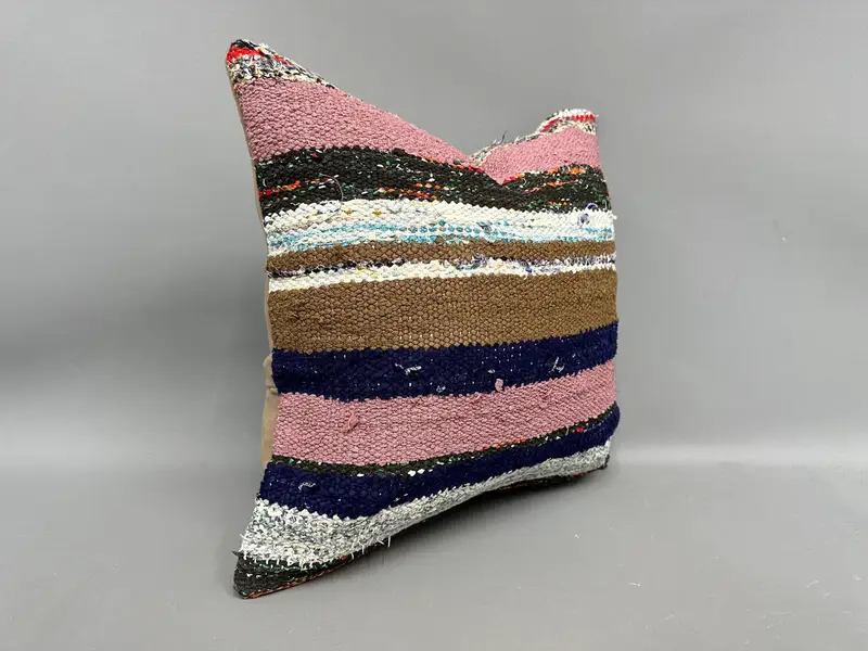 18x18 Pink Cushion, Vintage Kilim Pillow, Pillow Cover, Vintage Kilim Pillow Cushion, Gift Pillow, Vintage Pillow, Comfy Throw Cushion Cover - 2