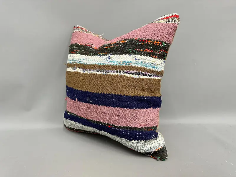 18x18 Pink Cushion, Vintage Kilim Pillow, Pillow Cover, Vintage Kilim Pillow Cushion, Gift Pillow, Vintage Pillow, Comfy Throw Cushion Cover - 3