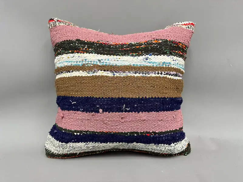 18x18 Pink Cushion, Vintage Kilim Pillow, Pillow Cover, Vintage Kilim Pillow Cushion, Gift Pillow, Vintage Pillow, Comfy Throw Cushion Cover - 4