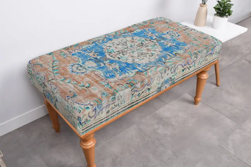 Mavi & Turuncu Kilimden Esinlenen Desenli Modüler Osmanlı, Koltuk Takımı