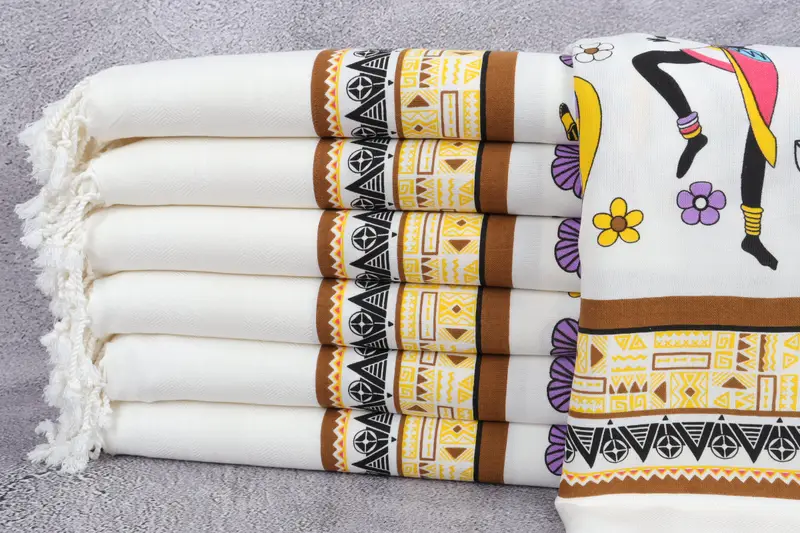 Bachelorette Party Decorations, Wedding Gift For Bride, Personalized Bridesmaid Gift, 70x40 Cotton Indian Girls Patterned Towel, Cotton towel - 2