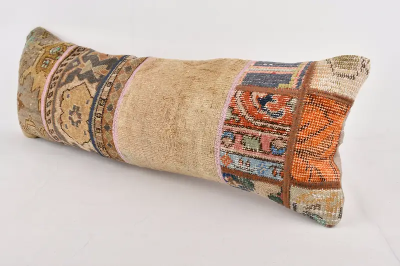 Pillow for Sofa, Oriental Pillow Sham, Cushion Case, 12x36 Brown Pillow, Natural Pillow Case, Handmade Kilim Cushion, Pillow for Couch - 3