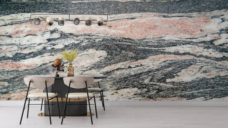 Gray And Pink Marble Wallpaper, Wall Paper, Wall Paper Peel And Stick, Pink Wall Print, Do It Yourself, Modern Mural, Alcohol Ink Wall Decor - 6