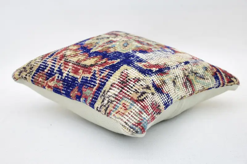 Turkish Pillow, Decorative Cushion, Boho Pillow, Cushion Cover, 12x12 Red Pillow, Turkish Rugs Pillow Case, Vintage Kilim Pillow - 5