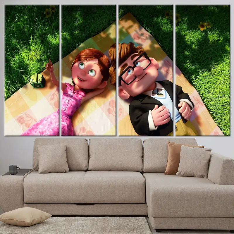 Carl and Ellie、Up Movie Poster、Valentine Love Gift、Up Movie Wall Art、Up Movie Canvas、Cartoon Wall Art、Up Movie Print、Carl Fredricksen - 2