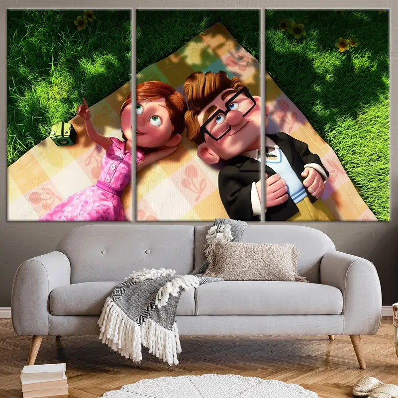 Carl and Ellie、Up Movie Poster、Valentine Love Gift、Up Movie Wall Art、Up Movie Canvas、Cartoon Wall Art、Up Movie Print、Carl Fredricksen - 1