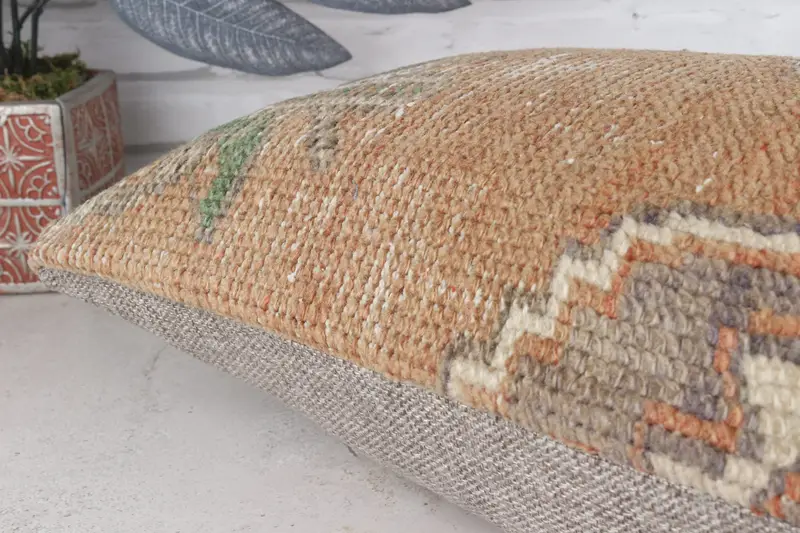 Vintage Kilim Throw Pillow, Pillow Case, 12x24 Brown Cushion Case, Shabby Chic Cushion Case, Kilim Pillow Cover, Gift Pillow - 8
