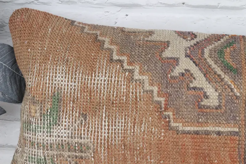 Vintage Kilim Throw Pillow, Pillow Case, 12x24 Brown Cushion Case, Shabby Chic Cushion Case, Kilim Pillow Cover, Gift Pillow - 2
