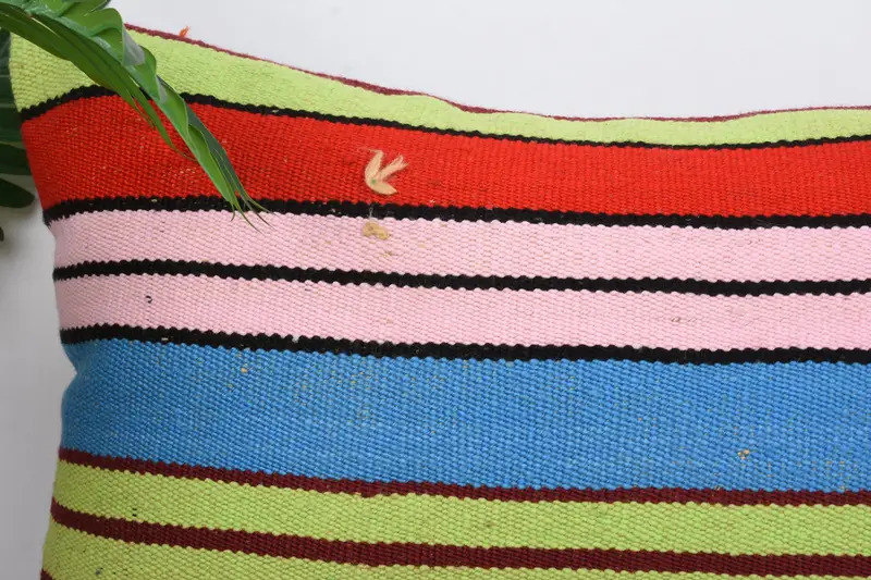 Kilim Cushion Sham, Kilim Pillow, Ethnical Kilim Rug Pillow, 16x24 Blue Cushion Case, Cushion Cover, Wool Kilim Pillow Pillow Case - 2