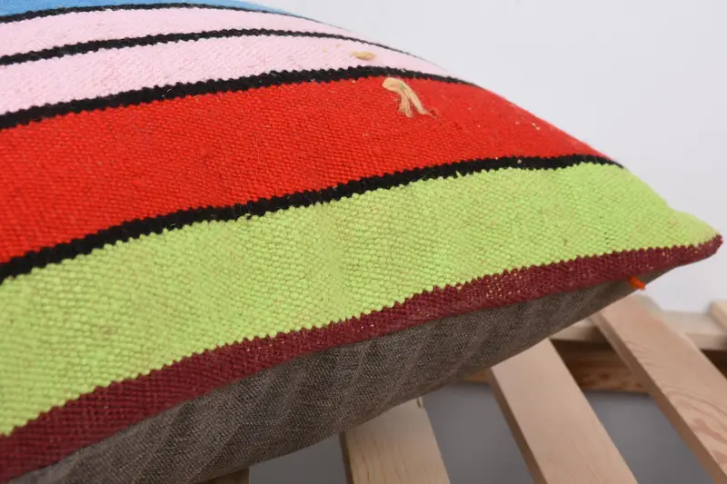Kilim Cushion Sham, Kilim Pillow, Ethnical Kilim Rug Pillow, 16x24 Blue Cushion Case, Cushion Cover, Wool Kilim Pillow Pillow Case - 7