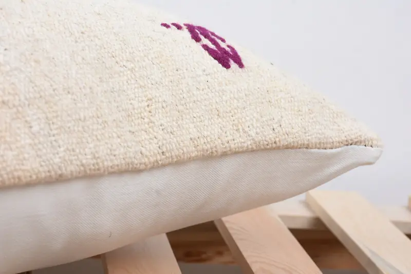 12x24 White Pillow, Kilim Pillow, Handwoven Pillow Case, Vintage Pillow, Turkish Kilim Pillow, Ottoman Cushion Case, Pillow Cover - 7