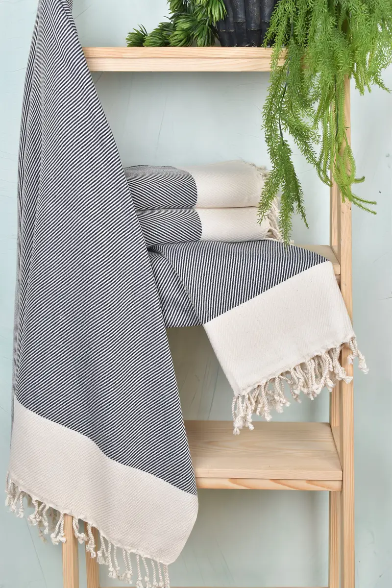 Gym Towel, Wedding Day Gift For Bride, 70x40 Cotton Striped Towel, Bridesmaid Gift Towel, Large Turkish Towel, Bachelorette Party Decorations - 6