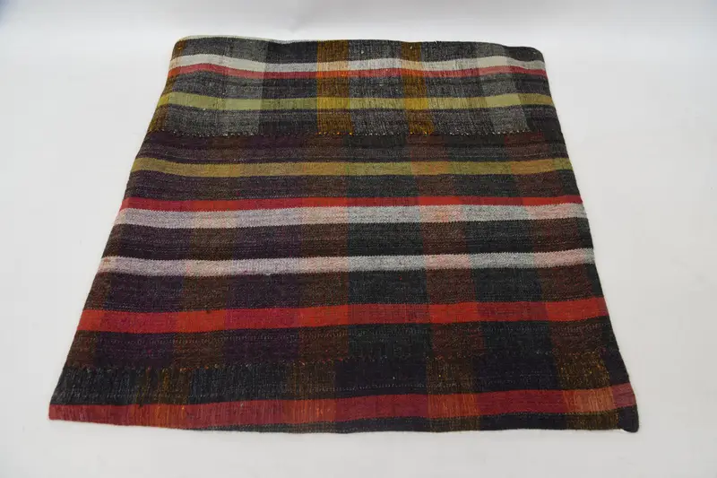 Pillow Sham, Cotton Pillow, Natural Pillow, Kilim Pillow, Muted Pillow Case, Kilim Cushion Sham, 24x24 Red Pillow Case, Boho Pillow - 6