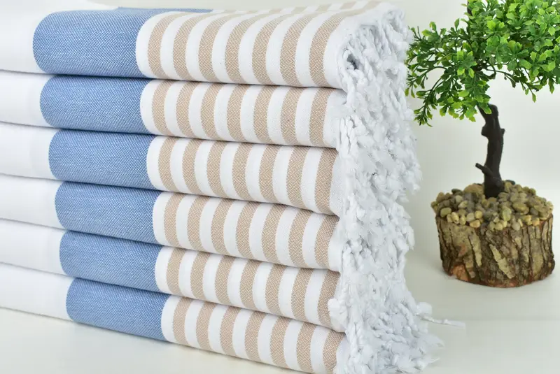 Peshtemal Towel, 70x40 Cotton Striped Towel, Custom Gift, Peshtemal Towel USA, Housewarming Gift, Grandma Gift, Gym Towel, Absorbent Turkish towel - 3