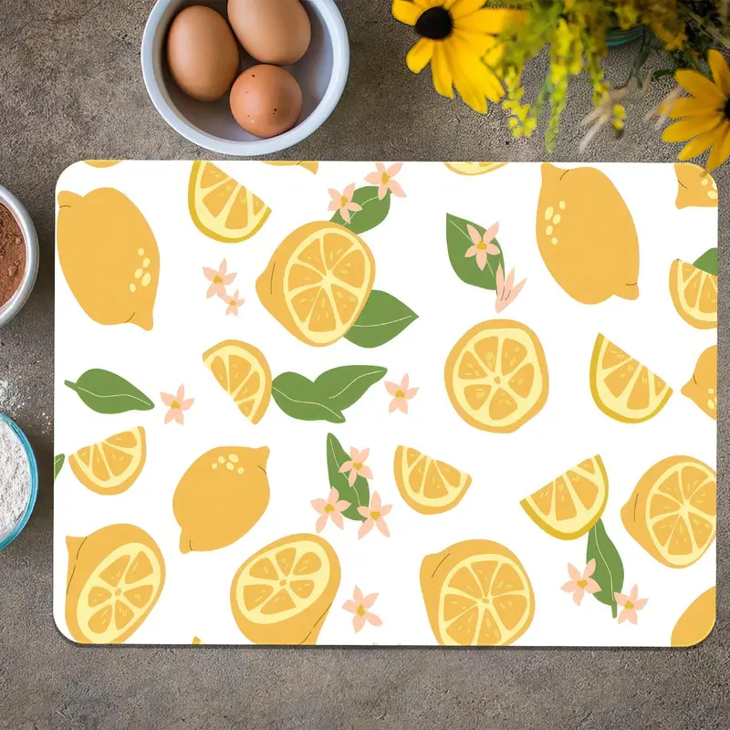 Limon Desenli Cam Kesme Tahtası, Sarı Tasarım, Mutfağın Temeli