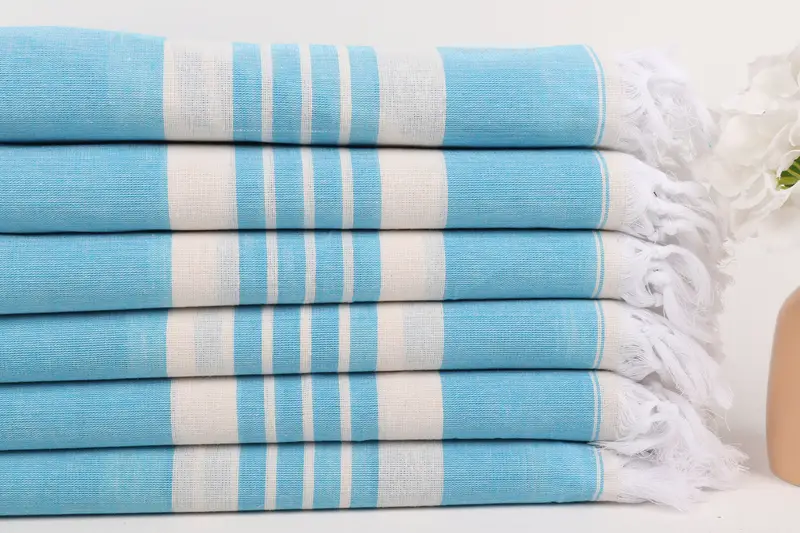 Turkish towel, Handmade Gift, 70x40 Cotton Striped Towel, Organic Cotton Towel, Miami Bachelorette Party Favors, Embroidery Towels, Absorbent towel - 3