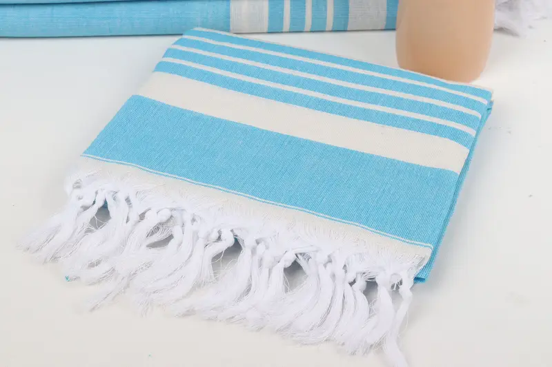 Turkish towel, Handmade Gift, 70x40 Cotton Striped Towel, Organic Cotton Towel, Miami Bachelorette Party Favors, Embroidery Towels, Absorbent towel - 5