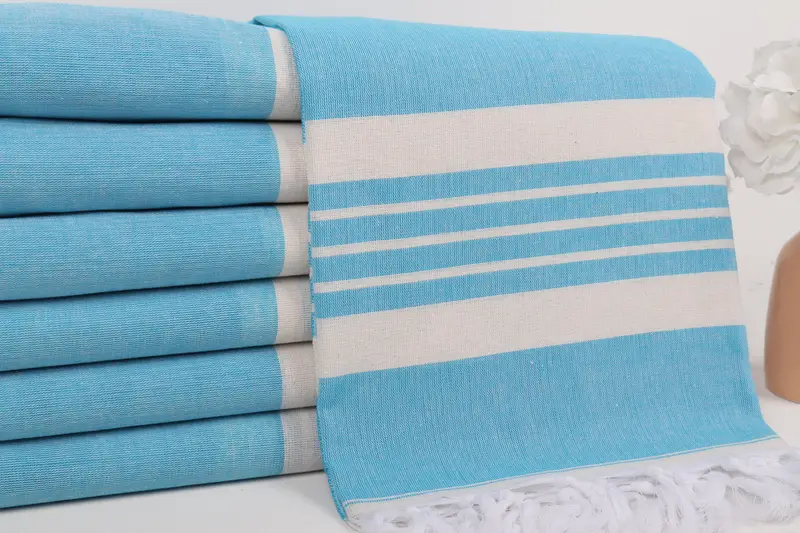Turkish towel, Handmade Gift, 70x40 Cotton Striped Towel, Organic Cotton Towel, Miami Bachelorette Party Favors, Embroidery Towels, Absorbent towel - 2