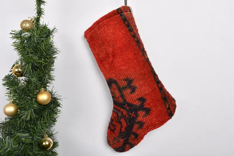 Patrón de adornos navideños, calcetín navideño de 7 pulgadas de ancho