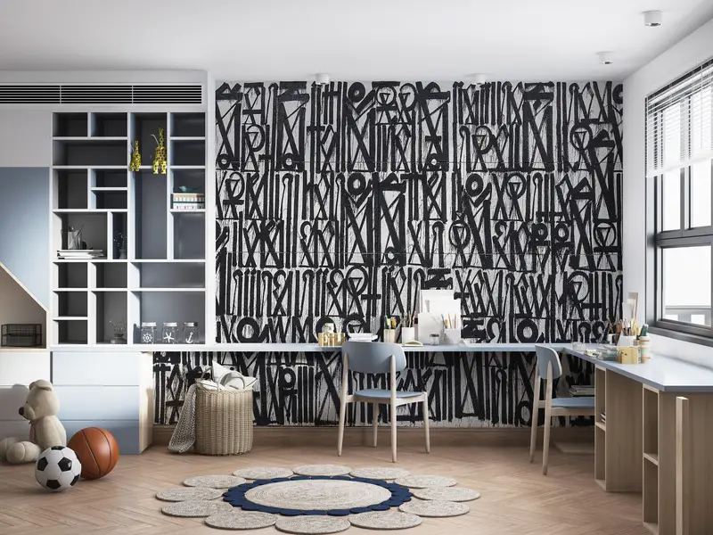 Retna, Abstract Wall Paper, Retna Wall Decor, American GraffitiGraffiti Wall Paper, American Street Wall Decor, - 3