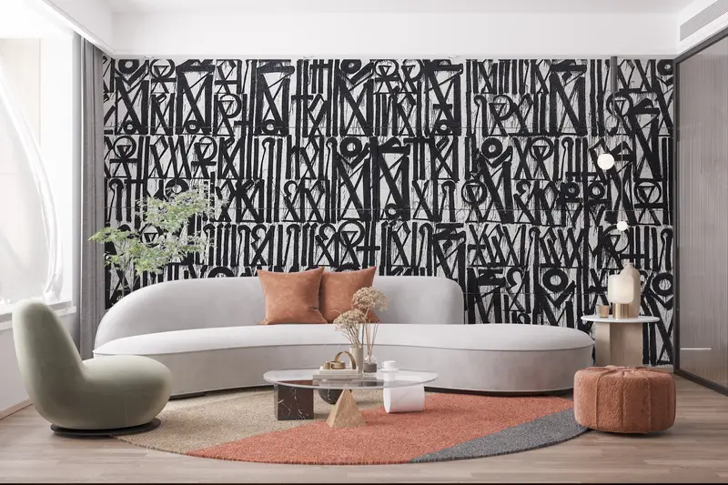 Retna, Abstract Wall Paper, Retna Wall Decor, American GraffitiGraffiti Wall Paper, American Street Wall Decor, - 5